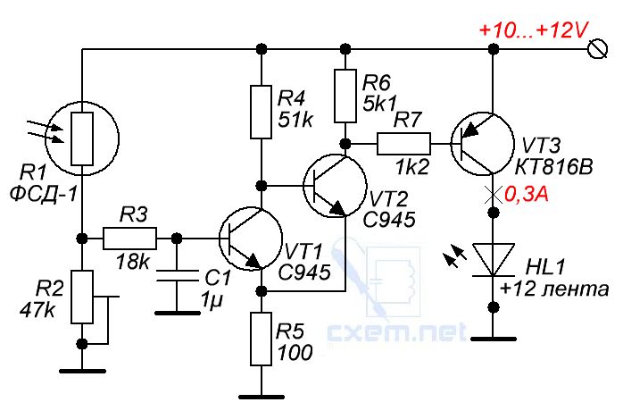 Схема фотореле для освещения своими руками схема