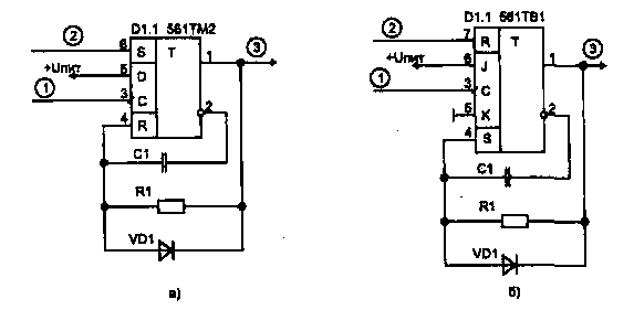 Схема мультивибратора на к561тм2