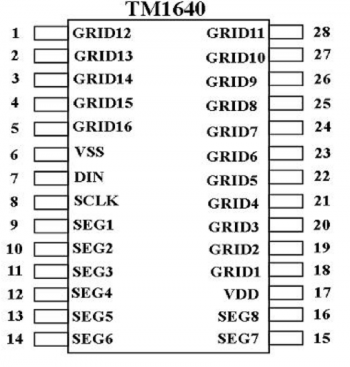 Tm1640 схема подключения