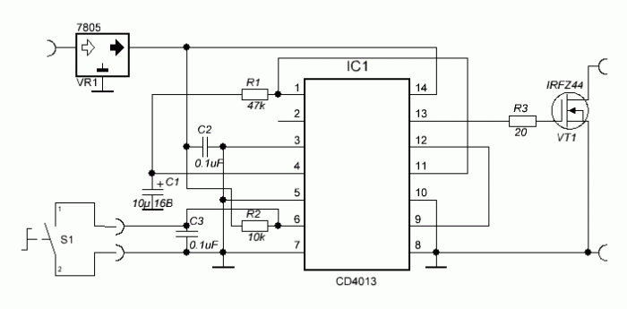 Микросхема tc4013bp схема включения