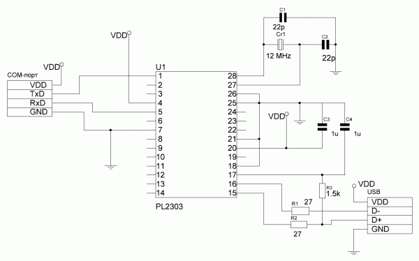 Схема разветвителя usb на 4 порта