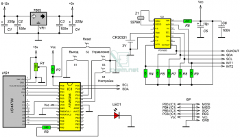 Pcf8583p схема часов