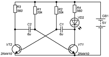 Мультивибратор схема 12v