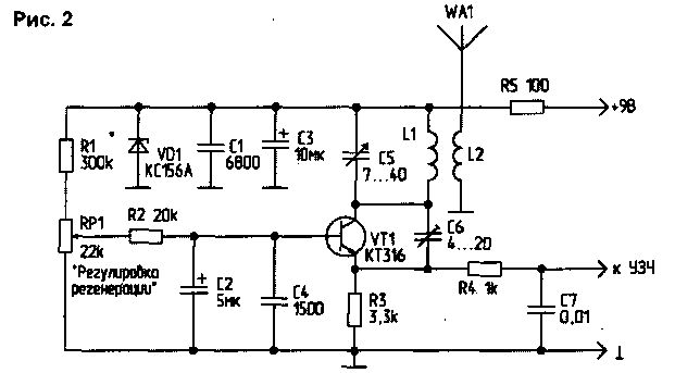 Приемник регенератор схема
